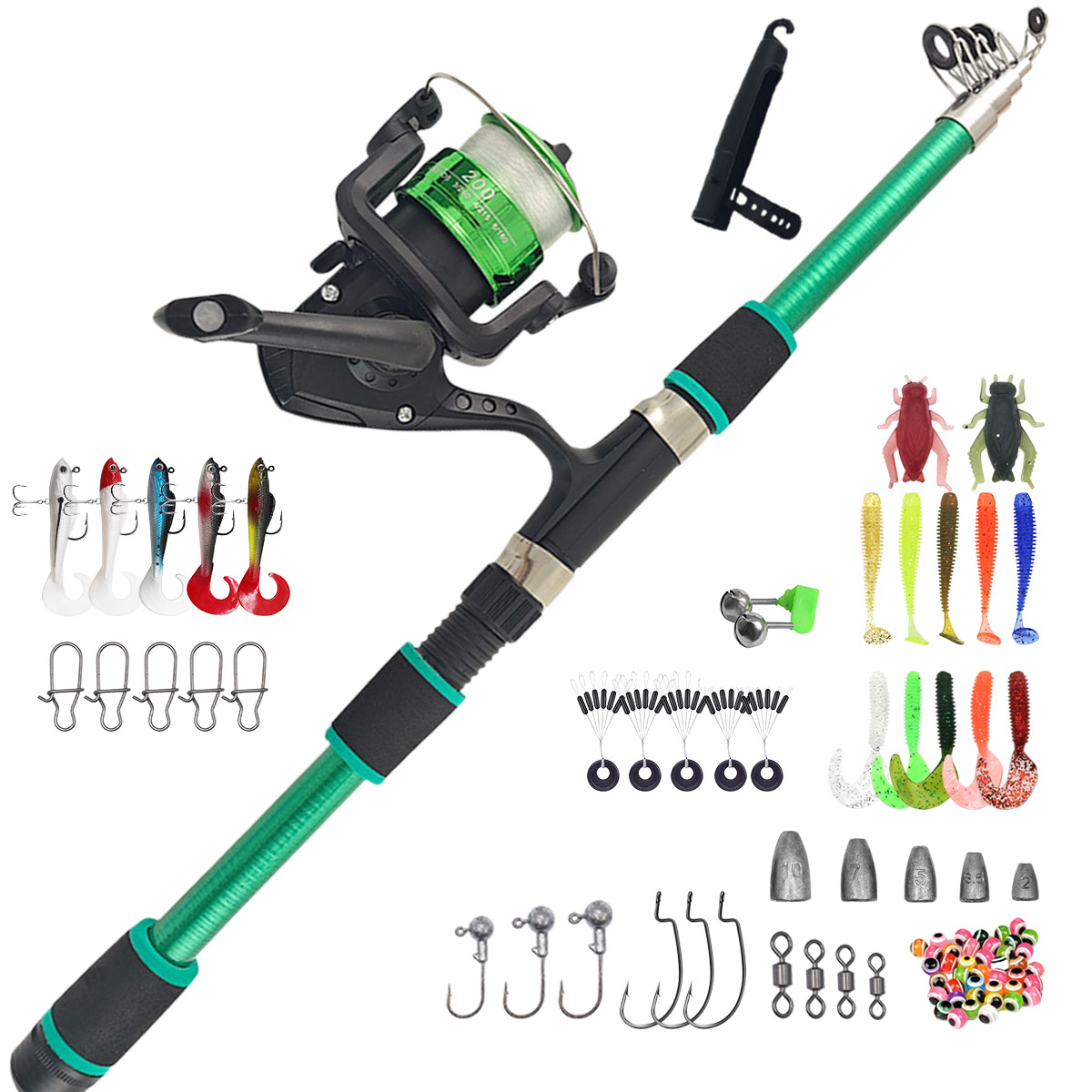 Portable Telescopic Fishing Ro - مراجعة Spincast Reel وسعره