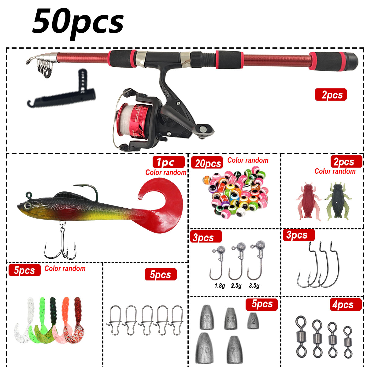 Portable Telescopic Fishing Ro - مراجعة Spincast Reel وسعره