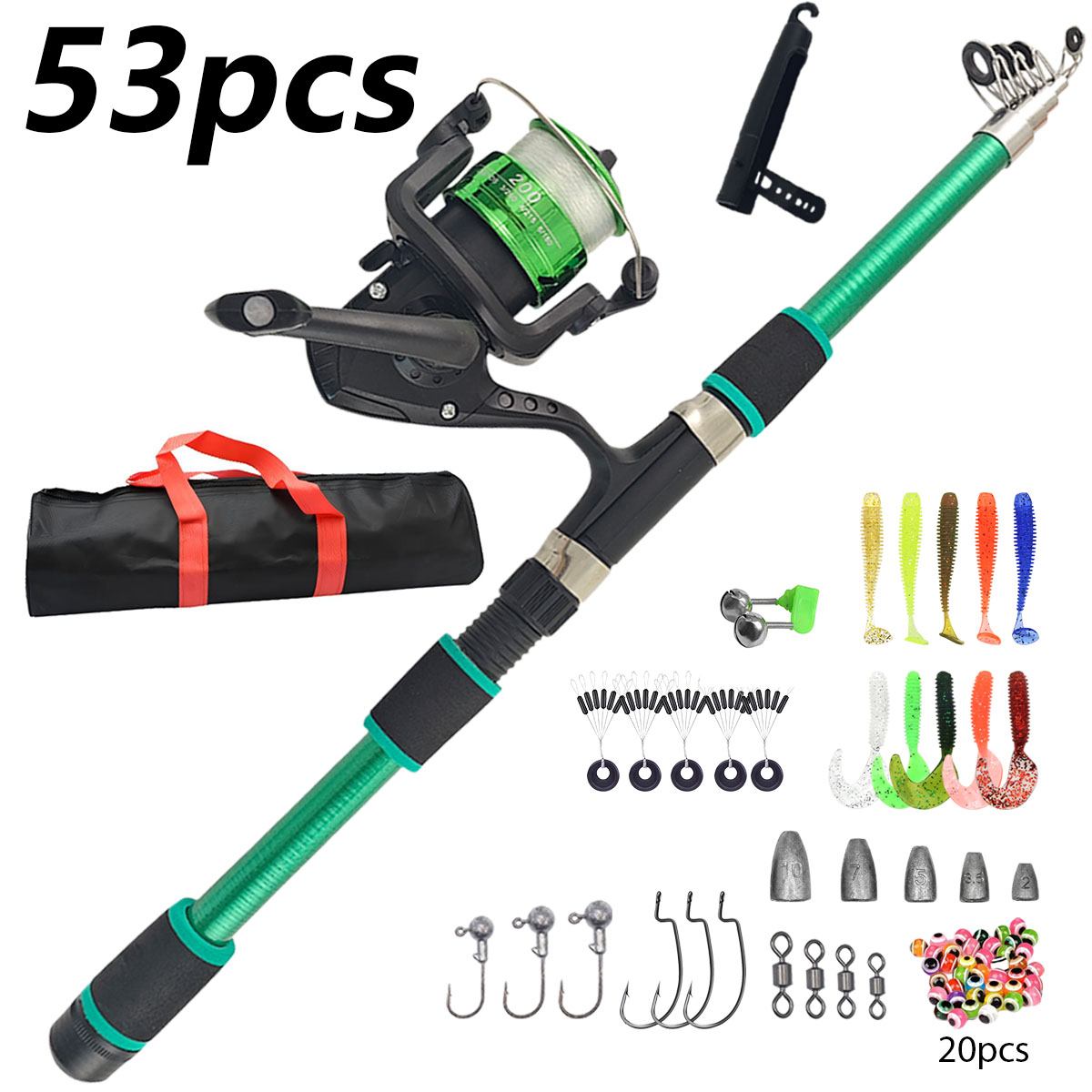 Portable Telescopic Fishing Ro - مراجعة Spincast Reel وسعره