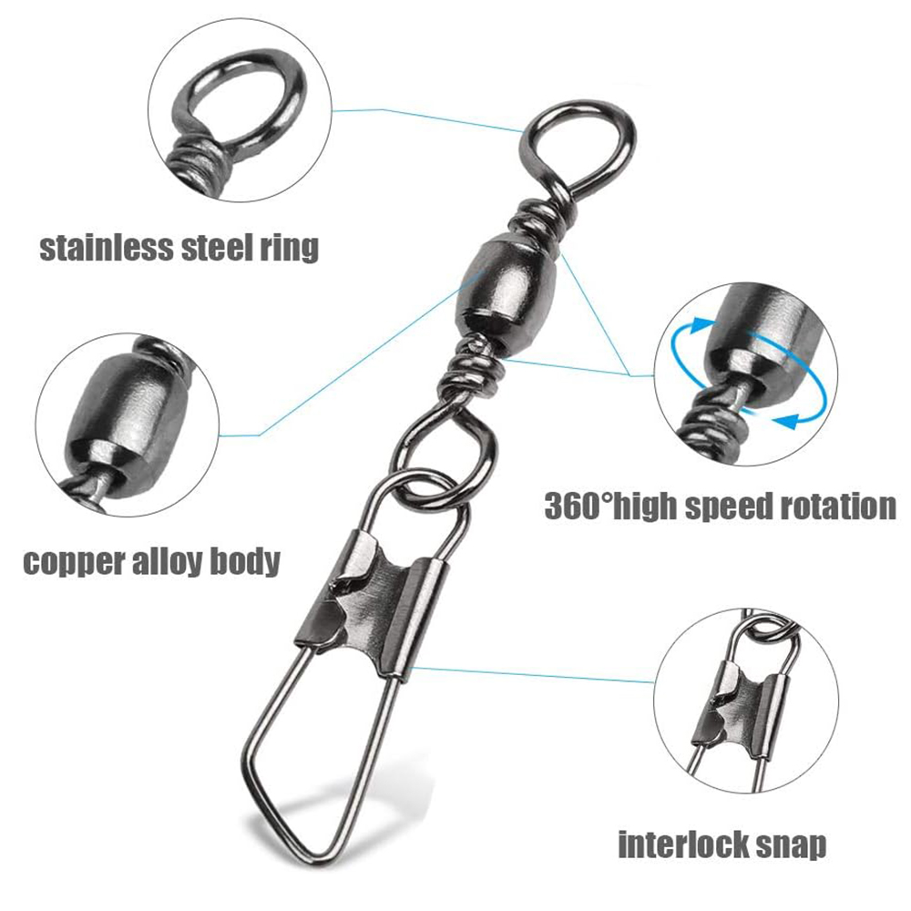 50Pcs Stainless Steel Snap Swi - مراجعة Baitcasting Reel وسعره